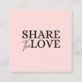 Modern Teilen Sie die Liebe rot pink nennen einen Quadratische Visitenkarte (Vorderseite)