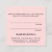 Modern Teilen Sie die Liebe rot pink nennen einen Quadratische Visitenkarte (Rückseite)