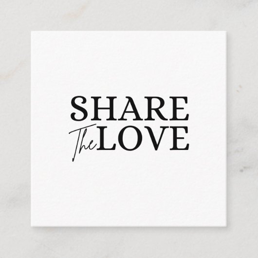 Modern Teilen Sie die Liebe Weiß nennen einen Freu Begleitkarte (Vorderseite)