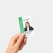 Modern Template Employee Foto Logo Name Grün Ausweis (Handheld)