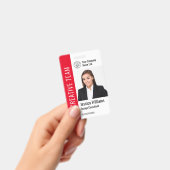 Modern Template Employee Foto Logo Rot Ausweis (Handheld)