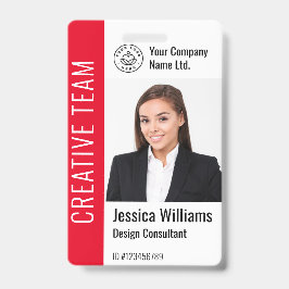 Modern Template Employee Foto Logo Rot Ausweis