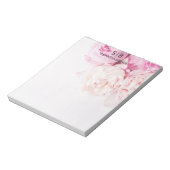 Modern Template für Rosa Peongram Feminine Notizblock (Rotiert)