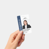 Modern Template Mitarbeiter Foto Logo Blau Ausweis (Handheld)