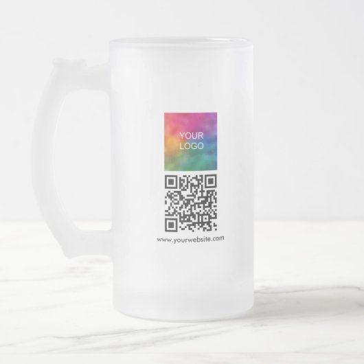 Modern Template Your Custom Logo QR Code Mattglas Bierglas (Links)