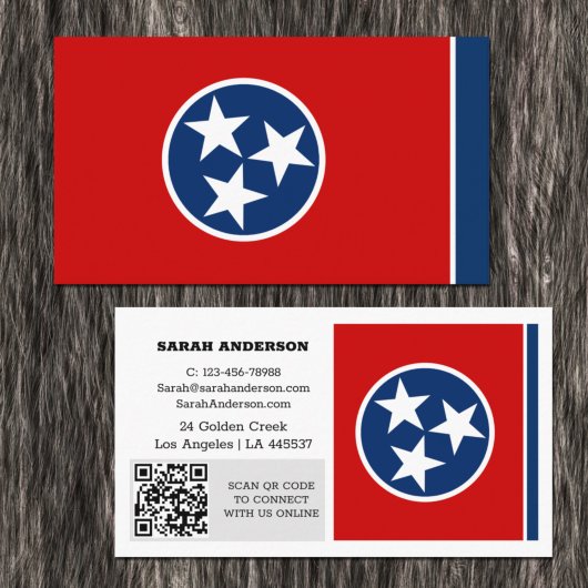 Modern Tennessee Business Card, Flag / USA Visitenkarte