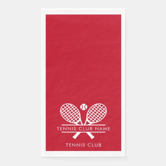 Modern Tennis Club Name Team Spieler Rot Serviette (Vorderseite)