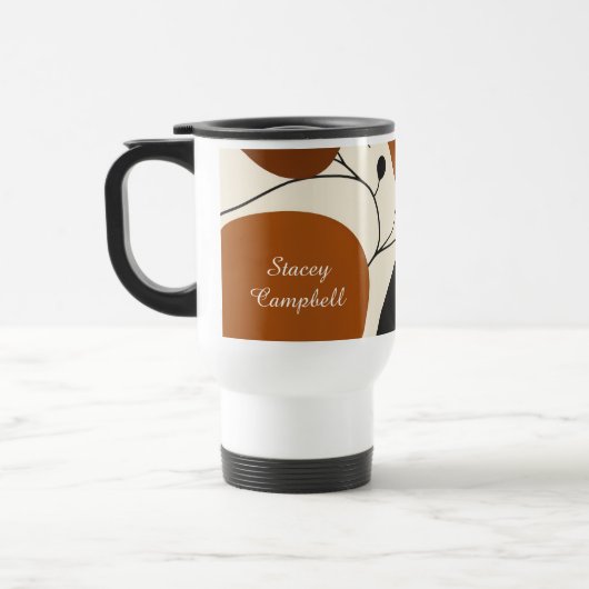 Modern Terra Cotta Abstract Silhouette Personalize Reisebecher (Links)