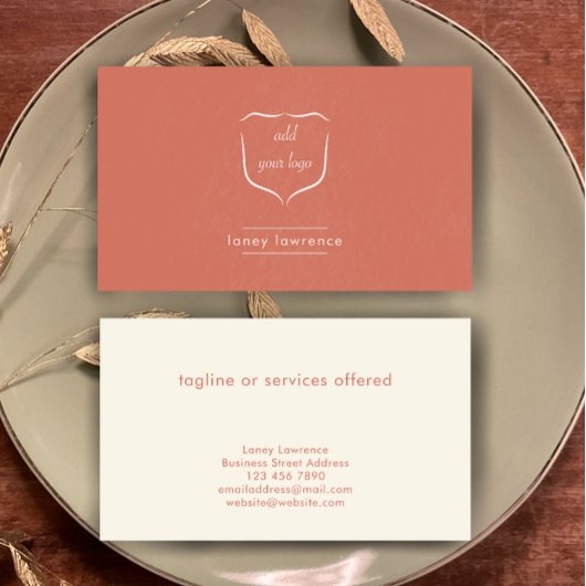 Modern Terracotta Add Logo Beauty Professional Visitenkarte