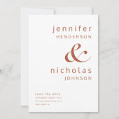 Modern Terracotta Ampersand Foto Save The Date (Vorderseite)