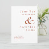 Modern Terracotta Ampersand Foto Save The Date (Stehend Vorderseite)