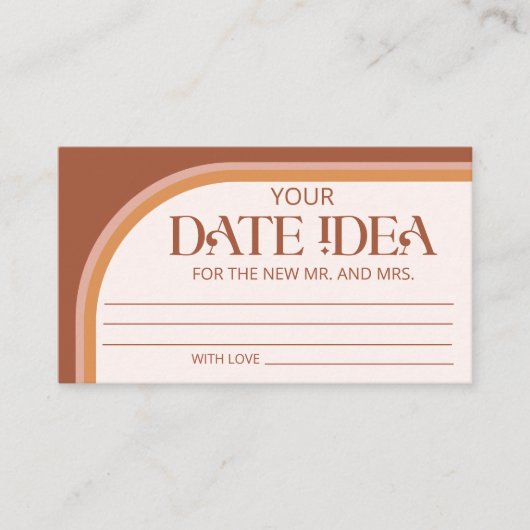 Modern Terracotta Arch Date Nacht Ideen. Datum jar Begleitkarte (Vorderseite)