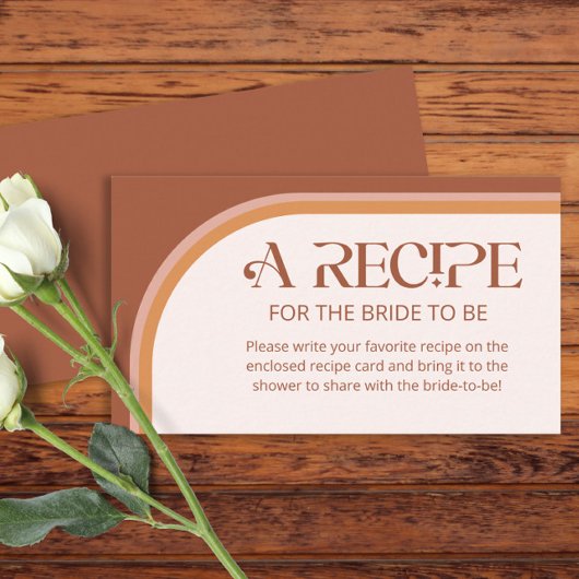 Modern Terracotta Arch Rezept für eine Braut Begleitkarte