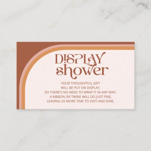 Modern Terracotta Arch Typografy Display Dusche Begleitkarte (Vorderseite)