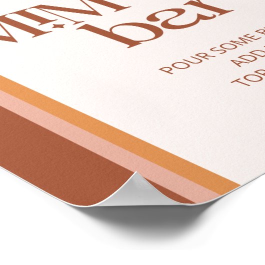 Modern Terracotta Arch Typografy Mimosa Bar Poster (Ecke)