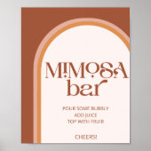 Modern Terracotta Arch Typografy Mimosa Bar Poster (Vorne)
