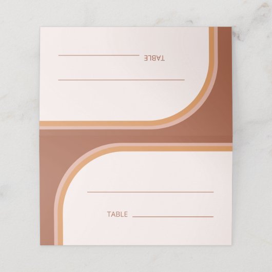 Modern Terracotta Arch Typografy Platzkarte (Außenseite Aufgefaltet)