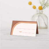 Modern Terracotta Arch Typografy Platzkarte (Vorderseite)