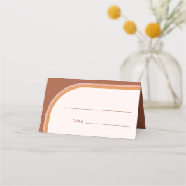 Modern Terracotta Arch Typografy Platzkarte