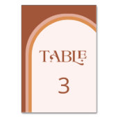 Modern Terracotta Arch Typografy Tischnummer (Vorderseite)