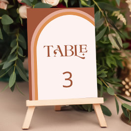 Modern Terracotta Arch Typografy Tischnummer