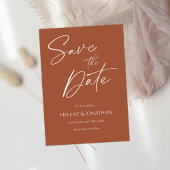Modern Terracotta auf dem Lande Elegante Minimalis Save The Date