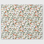 Modern Terracotta Berry Foliage Muster Geschenkpapier (Flach)