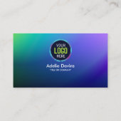 Modern Terracotta Blue Glitter Gold Opal Stone Lux Visitenkarte (Rückseite)