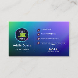 Modern Terracotta Blue Glitter Gold Opal Stone Lux Visitenkarte