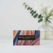 Modern Terracotta blue Glitzer gold beruflich Visitenkarte (Stehend Vorderseite)