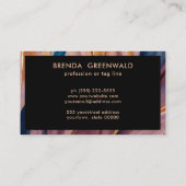 Modern Terracotta blue Glitzer gold beruflich Visitenkarte (Rückseite)