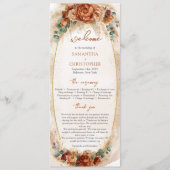 Modern Terracotta Blume Bordeaux Pampas Programm (Vorderseite)