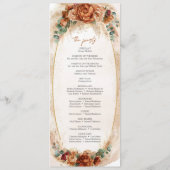 Modern Terracotta Blume Bordeaux Pampas Programm (Rückseite)