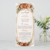 Modern Terracotta Blume Bordeaux Pampas Programm (Stehend Vorderseite)