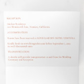 Modern Terracotta Boho Floral Dreifach Gefaltete Einladung (Innen Erste Seite)