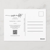 Modern Terracotta Boho Foto QR-Code Save the Date Postkarte (Rückseite)