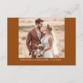 Modern Terracotta Boho QR Code Wedding Details Begleitkarte (Rückseite)