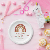 Modern Terracotta Boho Rainbow Birthday Pappteller (Party)