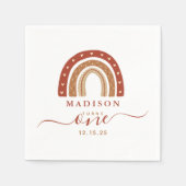 Modern Terracotta Boho Rainbow Birthday Serviette (Vorderseite)
