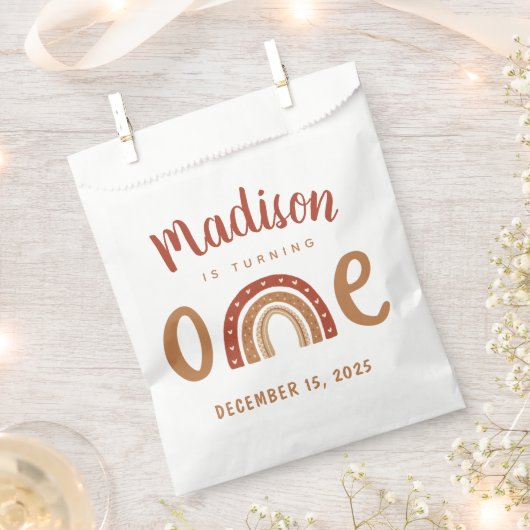 Modern Terracotta Boho Rainbow Geschenktütchen (Ausgeschnitten)