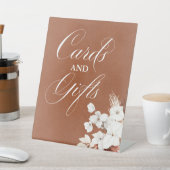 Modern Terracotta Boho Wedding Cards und Geschenke Sockelschild (In SItu)