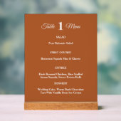 Modern Terracotta Brunt Orange Hochzeit im Herbst Acrylschild (Neutral)