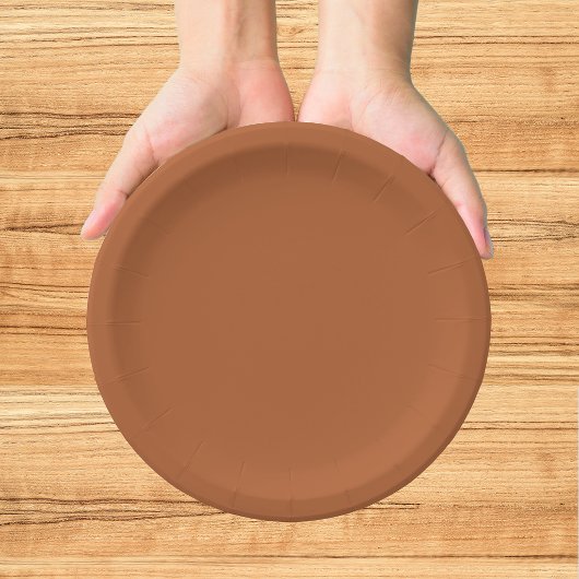 Modern Terracotta Brunt Orange Hochzeit im Herbst Pappteller