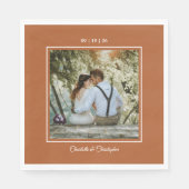 Modern Terracotta Brunt Orange Hochzeit im Herbst Serviette (Vorderseite)