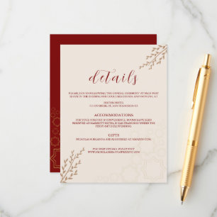 Modern Terracotta Burnt Orange Boho Wedding Begleitkarte