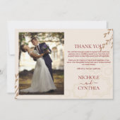 Modern Terracotta Burnt Orange Boho Wedding Dankeskarte (Vorderseite)