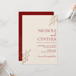 Modern Terracotta Burnt Orange Boho Wedding Einladung