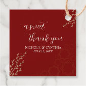 Modern Terracotta Burnt Orange Boho Wedding Geschenkanhänger (Rückseite)