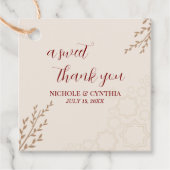 Modern Terracotta Burnt Orange Boho Wedding Geschenkanhänger (Vorderseite)