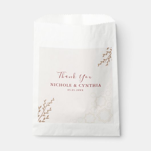 Modern Terracotta Burnt Orange Boho Wedding Geschenktütchen (Vorderseite)